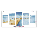 5pcs/set Landscape - Full Drill Round Drill Painting - 95x45cm