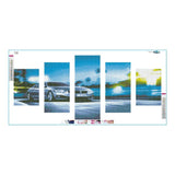 5pcs/set Car - Full Drill Round Drill Painting - 95x45cm