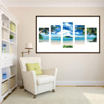 5pcs/set Seaside - Full Drill Round Drill Painting - 95x45cm