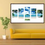 5pcs/set Seaside - Full Drill Round Drill Painting - 95x45cm