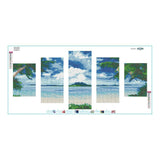 5pcs/set Seaside - Full Drill Round Drill Painting - 95x45cm