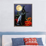 Halloween Black Cat 5D Full Drill Diamond Painting DIY 30*40cm