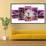 5pcs/set Rowing - Full Drill Round Drill Painting - 95x45cm
