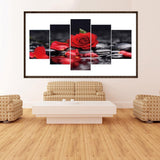 5pcs/set Rose - Full Drill Round Drill Painting - 95x45cm