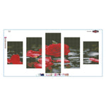 5pcs/set Rose - Full Drill Round Drill Painting - 95x45cm
