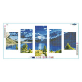5pcs/set Blue Sea Sky - Full Drill Round Drill Painting - 95x45cm