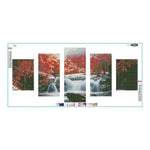 5pcs/set Landscape - Full Drill Round Drill Painting - 95x45cm