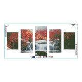 5pcs/set Landscape - Full Drill Round Drill Painting - 95x45cm