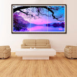 3pcs/set Purple Cloud - Full Drill Round Drill Painting - 80x40cm