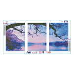 3pcs/set Purple Cloud - Full Drill Round Drill Painting - 80x40cm