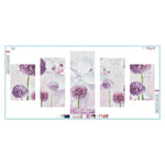 5pcs/set Dandelion - Full Drill Round Drill Painting - 95x45cm