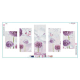 5pcs/set Dandelion - Full Drill Round Drill Painting - 95x45cm
