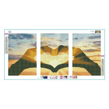 3pcs/set Love - Full Drill Round Drill Painting - 80x40cm