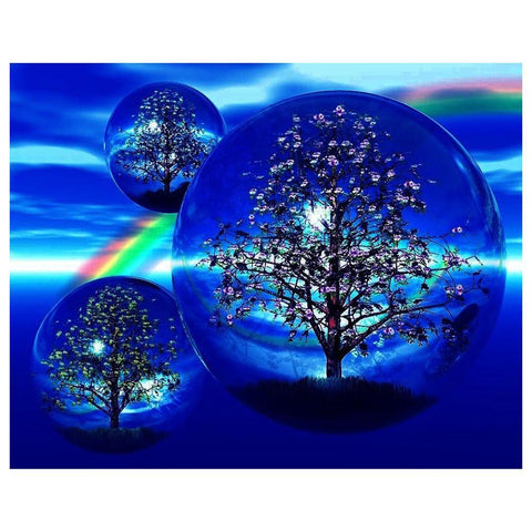 Novelty Tree Crystal BallFull Drill Painting