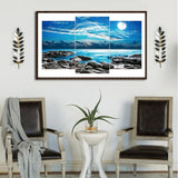 3pcs/set Sea View - Full Drill Round Drill Painting - 80x45cm