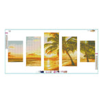5pcs Coconut Tree - Full Drill Round Drill - 95x45cm