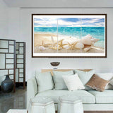 3pcs Beach Shell - Full Drill Round Drill - 80x40cm