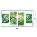 4pcs Big Tree - Full Drill Round Drill - 80x40cm