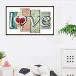 4pcs/set Love - Full Drill Round Drill Painting - 80x45cm