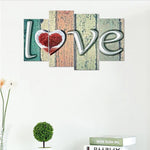 4pcs/set Love - Full Drill Round Drill Painting - 80x45cm