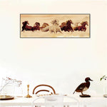 Running Horses - Full Drill Round Drill Painting - 80x30cm
