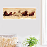 Running Horses - Full Drill Round Drill Painting - 80x30cm