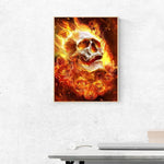 Fire Skull-Full Drill Diamond Painting