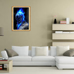 Blue Flame Skull-Full Drill Diamond Painting