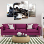 4pcs/set Train - Full Drill Round Drill Painting - 80x40cm