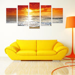 5pcs/set Beach - Full Drill Round Drill Painting - 95x45cm