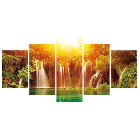 5pcs/set Fantasy Waterfall -  Full Drill Round Drill Painting - 95x45cm