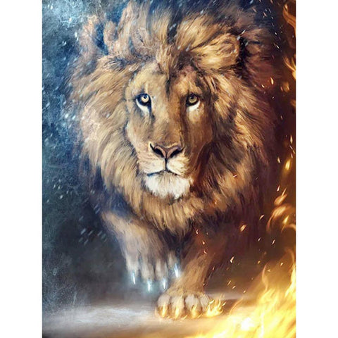 Flame Lion Full  Drill-Diamond Painting
