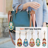 5pcs Matryoshka DIY Keychain