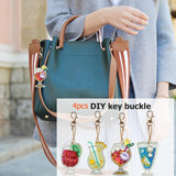 4pcs Soft Drink DIY Keychain