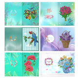 6pcs/set Flower and Birds Greeting Cards Diamond Painting