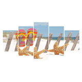 5pcs Beach - Full Drill Round Drill - 95x45cm