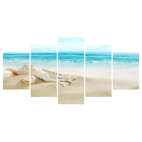 5pcs Beach - Full Drill Round Drill - 95x45cm