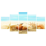 5pcs Beach - Full Drill Round Drill - 95x45cm
