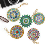 5pcs Mandala DIY Keychain