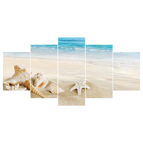 5pcs Beach - Full Drill Round Drill - 95x45cm