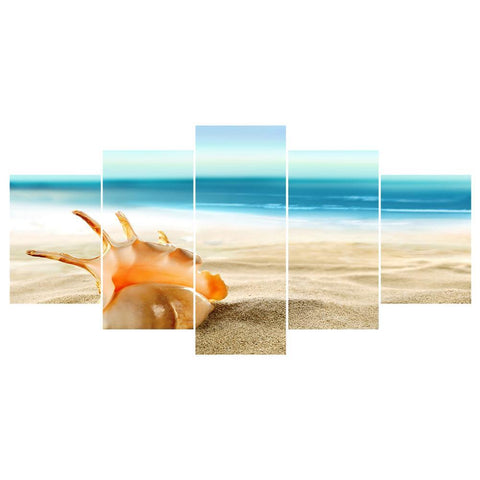 5pcs Beach - Full Drill Round Drill - 95x45cm