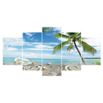 5pcs Beach - Full Drill Round Drill - 95x45cm