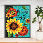 Sunflower Calligraphy And Painting-Full Round Diamond Painting-30x40cm