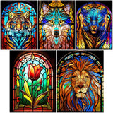 Stained Glass Animal-Full Round Diamond Painting-30x40cm