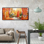 Autumn Maple Leaves - Full Drill Round Drill - 100x50cm