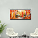 Autumn Maple Leaves - Full Drill Round Drill - 100x50cm