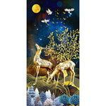 Gold Deer - Full Drill Round Drill Painting - 85x45cm