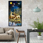 Gold Deer - Full Drill Round Drill Painting - 85x45cm