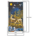 Gold Deer - Full Drill Round Drill Painting - 85x45cm