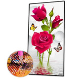 Rose Butterflies - Full Drill Round Drill - 45x85cm
